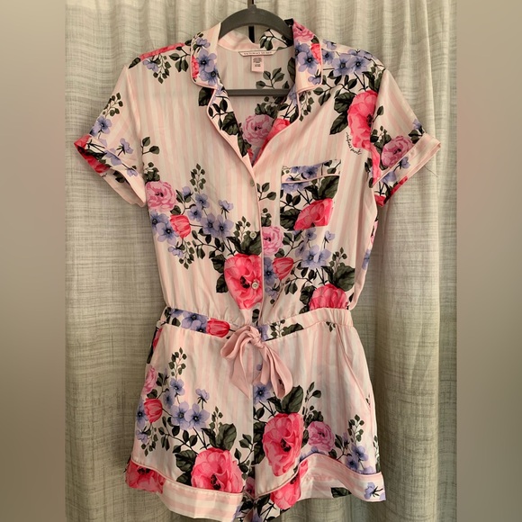 Victoria's Secret Other - Victoria's Secret Small Floral Satin Romper